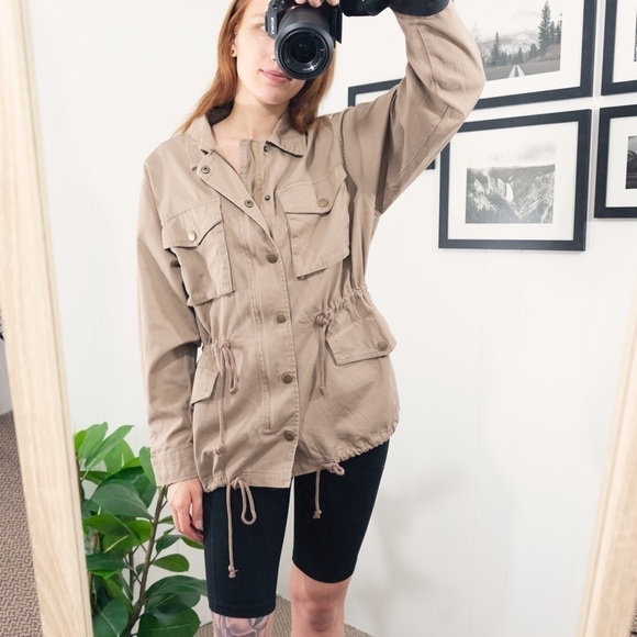 SALE! Khaki Military Anorak Utility Jacket Coat Medium - Picture 2 of 14